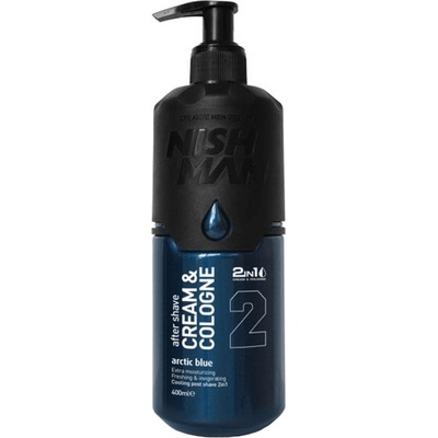 Nishman 2 Arctic blue Aftershave hydratačný krém-kolínska po holení 2v1 400 ml