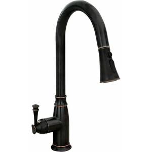 Rea Кухненски смесител Rea Deco с издърпващ се душ, матово черен (5902557331680)