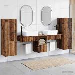 vidaXL Комплект мебели за баня 5 бр. Старо дърво 33 x 34, 5 x 100 см (3405981)