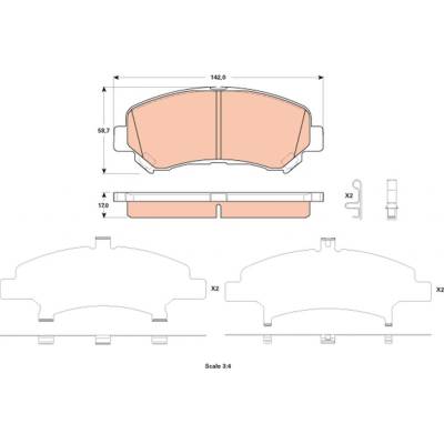 Sada brzdových platničiek kotúčovej brzdy TRW GDB3521