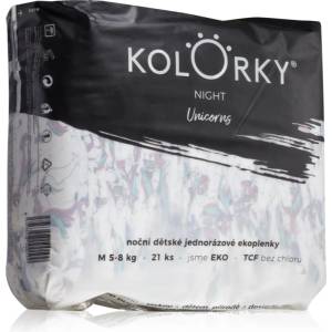 Kolorky Night Unicorn еднократни пелени за цялостна защита през нощта размер М 5-8 Kg 21 бр