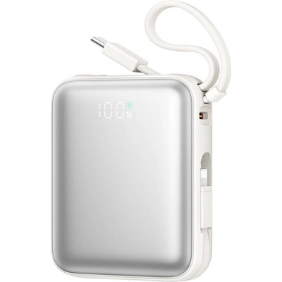 JOYROOM Външна батерия с вградени USB-C и Lightning кабели и USB-C порт и технология за бързо зареждане - Joyroom JR-PBF27 Portable Power Bank 22.5W 10000 mAh (бял) (JR-PBF27_W)