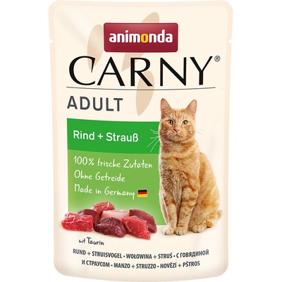 animonda Carny Pouch hovězí a pštros 24 x 85 g
