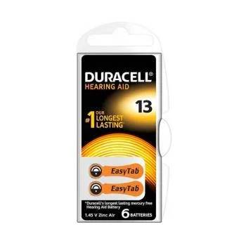 Duracell Батерия цинково въздушна duracell za13 6 бр. бутонни за слухов апарат в блистер, dur-bz-za13