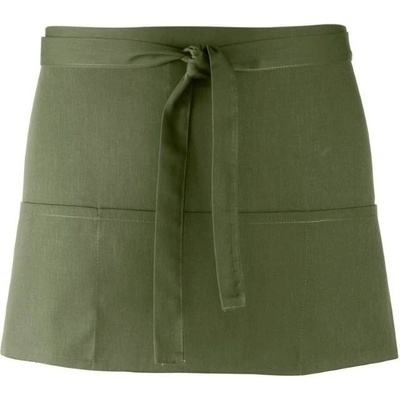 Premier Workwear Pracovní zástěra krátká s kapsami PR155 Olive Pantone 378 60x33cm