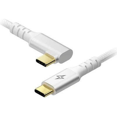 AlzaPower APW-CBTC2001A9S 90AluCore USB-C to USB-C 2.0, 100W, 1m, stříbrný
