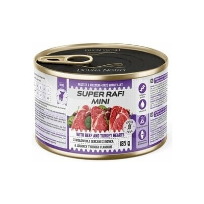 Super Rafi Mini s hovädzím a morčacím srdcom 185 g