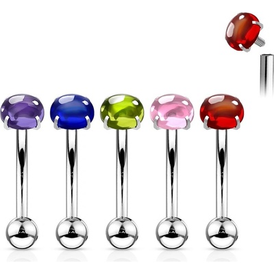 Šperky4U piercing do obočí růžový kamínek OB0012-P