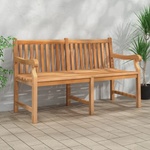 vidaXL Градинска пейка, 150 см, тиково дърво масив (316639)