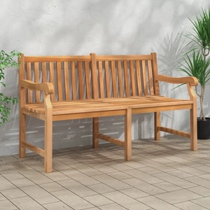 vidaXL Градинска пейка, 150 см, тиково дърво масив (316639)