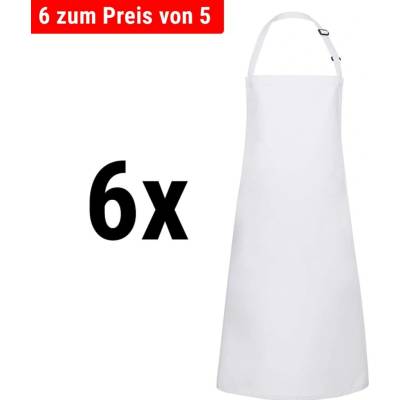 G.Gastro 6 ks Karlowsky Zástěra s laclem odpuzující vodu bílá D9785546