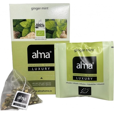 Alma PEPPERMINT GINGER sypaný bylinný čaj v pyramidách 20 sáčků
