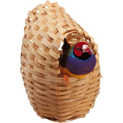 Ferplast Wicker nest - Плетено гнездо за канарчета, екзотични и малки птици, 8, 5 / 11, 5 cm - ø 10, 6 см