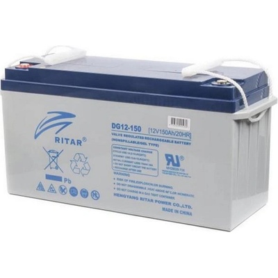 Ritar Оловна гелова батерия RITAR (DG12-150), 12V, 150Ah, 483 / 170 /241 mm F12/M8 RITAR, За соларни системи (RITAR-DG12-150)