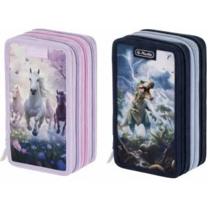 Herlitz Ученически несесер троен празен, Whisper Mane, Thunder Rex, 2 дизайна - Herlitz, асортимент