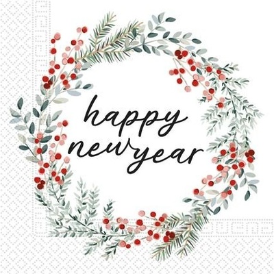 Procos Papierové obrúsky 3V new year 33x33cm