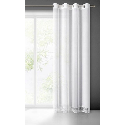 EUROFIRANY Záclona MERIDA 140x250 cm biela s čipkou