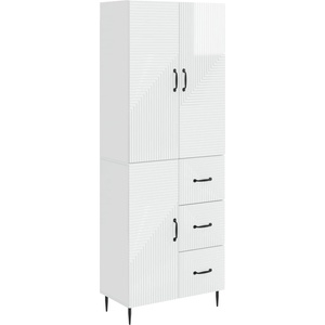 vidaXL Комплект шкафове 2 бр. Бял гланц Инженерна дървесина (3416659)