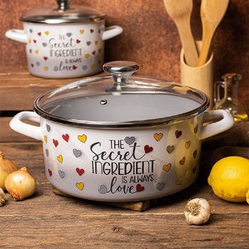 Metalac Posude 20 см емайлирана тенджера Metalac Posude с декор Secret ingredient (1012002)