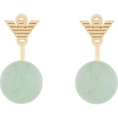 Emporio Armani Pozlacené náušnice 2v1 s aventurínovými kameny EGS3227710