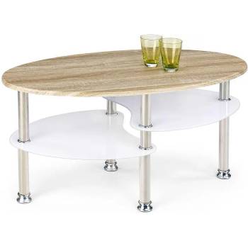 Холна маса Medea дъб сонома с бяло стъкло