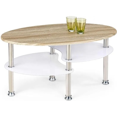 Холна маса Medea дъб сонома с бяло стъкло