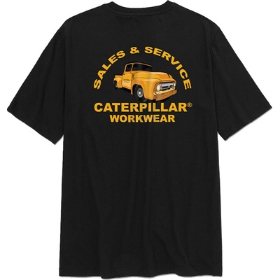 Caterpillar Graphic Car černé pánské triko pohodlné moderní krásný potisk CAT