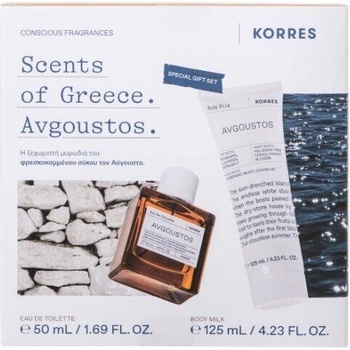 KORRES Сет парфюм + мляко за тяло Avgoustos, Korres Avgoustos Eau De Toilette 50 ml + Avgoustos Body Milk 125 ml