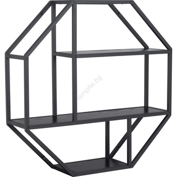 Actona Стенна полица SARON 77x77 см, черна (AO0166)