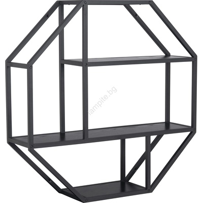 Actona Стенна полица SARON 77x77 см, черна (AO0166)