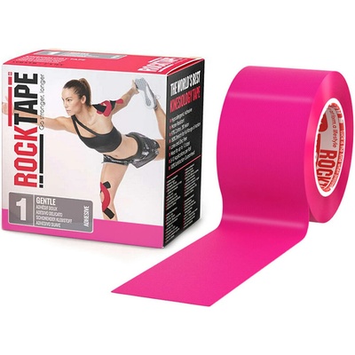 RockTape kineziologický tejp pro citlivou pokožku ružová 5 cm x 5 m