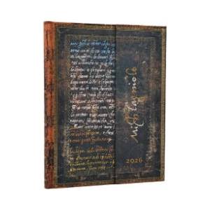2026 Michelangelo, Handwriting (Embellished Manuscripts Collection) Ultra 12-month Vertical Hardcover Flexi Dayplanner 2026 (Wrap Closure) | Paperblanks (2025)
