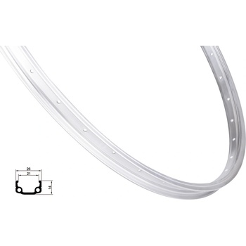 Ráfek REMERX RMX21 559x21, 36děr, stříbrný