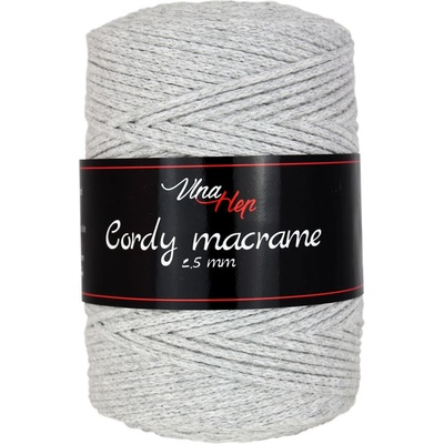 Vlna - Hep Cordy macrame 2,5 mm 8231 světle šedá
