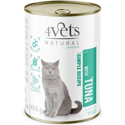 4Vets NATURAL 4Vets Cat Natural Simple Recipe with Tuna 400 г