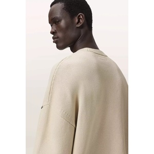 AllSaints уголемен суичър мъжки от памук CROSSED (M048KE)