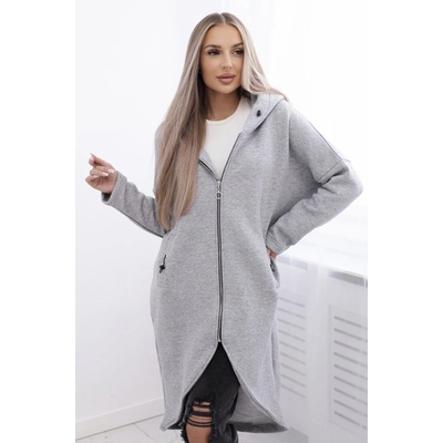 Kesi 9313SE Dámska Oversize dlhá zateplená mikina šedá