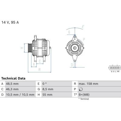 Alternátor BOSCH 0 986 085 070