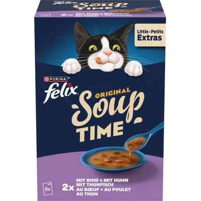 Felix Soup Original hovězí maso kuřecí maso a tuňák 48 x 48 g