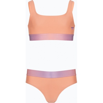 Speedo Детски бански Speedo Contrast Band Jr Two Piece soft coral/miami lilac