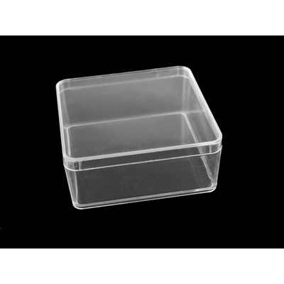 Stoklasa Plastová krabička / box s víkem 9,5x9,5x4 cm transparent