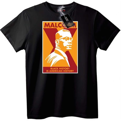 NOONEBRAND Тениска Malcolm X черна история - S, White