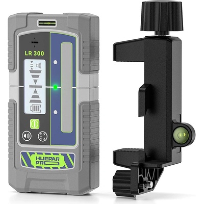 Huepar Приемник за лазерен нивелир Huepar Pro LR300 до 200 м, Pulse Mode, с магнити и скоба (RV10069)