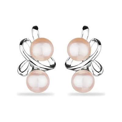 Swan Сребърни обици с розови перли FN562ER Swan