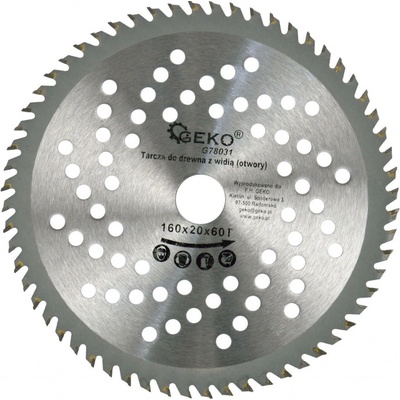 GEKO Kotouč pilový vidiový s otvory, 160x20x60T