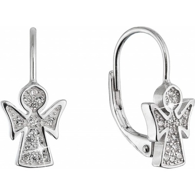 Evolution Group Nežné strieborné náušnice Anjelik so zirkónmi 11543.1