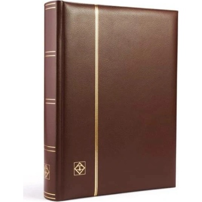 Leuchtturm LEDER Zásobník na známky hnědý kožený 64 černých stran A4