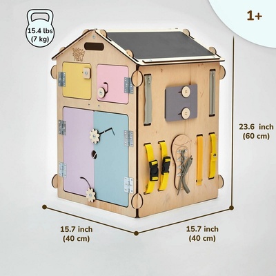 BusyKids Activity board domček natura pastel