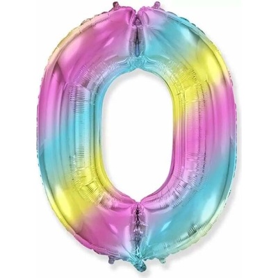Lepaso Fóliový balónek číslo 0 číslo 0 pastelový gradient FX 33'' volný %