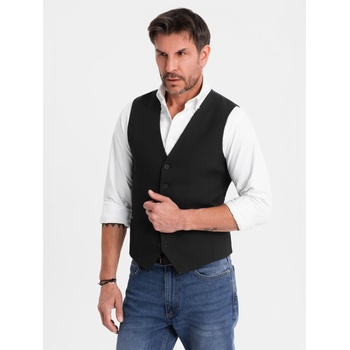 Ombre Clothing Елегантна мъжка жилетка SLIM FIT Ombre Clothing | Cheren | МЪЖЕ | S